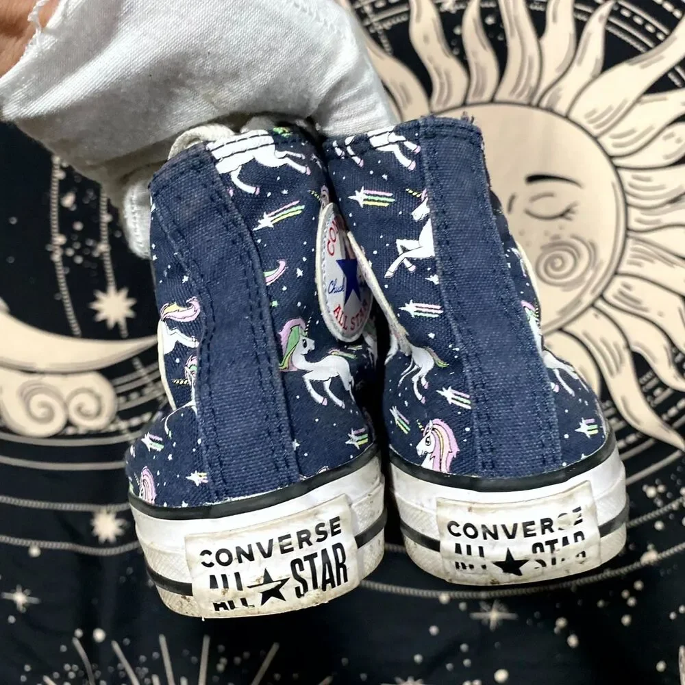 Converse Chuck Taylor All Star 669816F Athletic Sneaker Girls Blue Unicorn Print